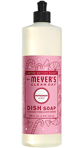 Mrs. Meyer's Kitchen Set, Dish Soap, Hand Soap, and Multi-Surface Cleaner, 3 CT (Peppermint)