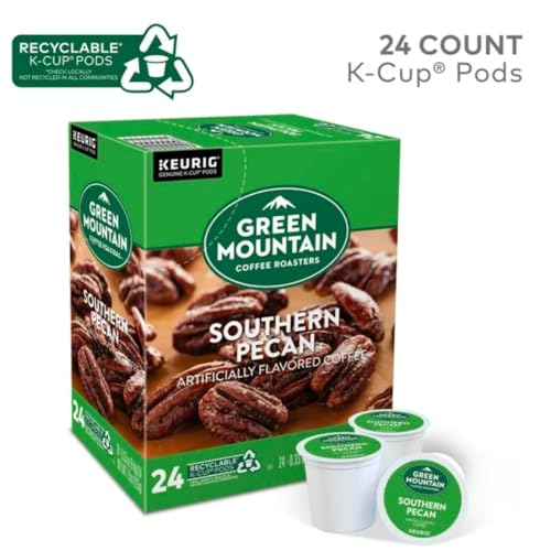 Southern Pecan Single-Serve K-Cup pods, Light Roast Coffee Bundle with coffee stencils, Single-Serve Keurig K-Cup Pods, 1 box 24 count (ct) pods + Bonus coffee stencils latte art