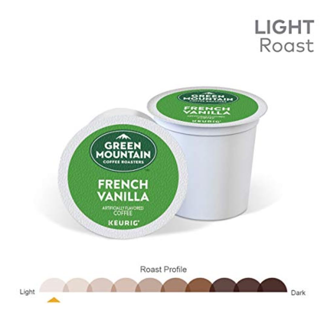 Coffee Roasters French Vanilla Bundle with coffee stencils, Single-Serve Keurig K-Cup Pods, Flavored Light Roast Coffee, 1 box 24 count (ct) pods + Bonus coffee stencils latte art