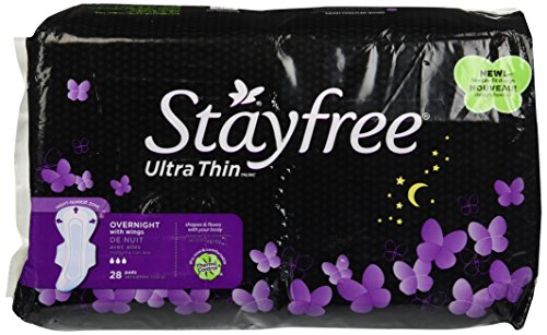 Stayfree Ultra Thin Overnight with Wings, 28-Count