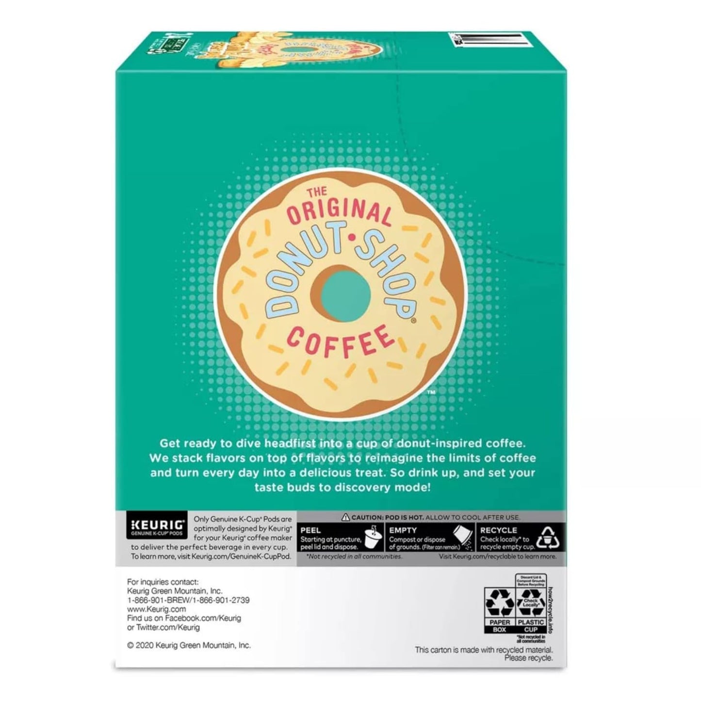 Donut Shop Coffee K-Cup Vanilla Cream Puff Flavored Pods & Bonus coffee stencils - Medium Roast Single-Serve K Cup for Keurig Brewers, 1 box 24 count (ct) pods + Bonus coffee stencils latte art